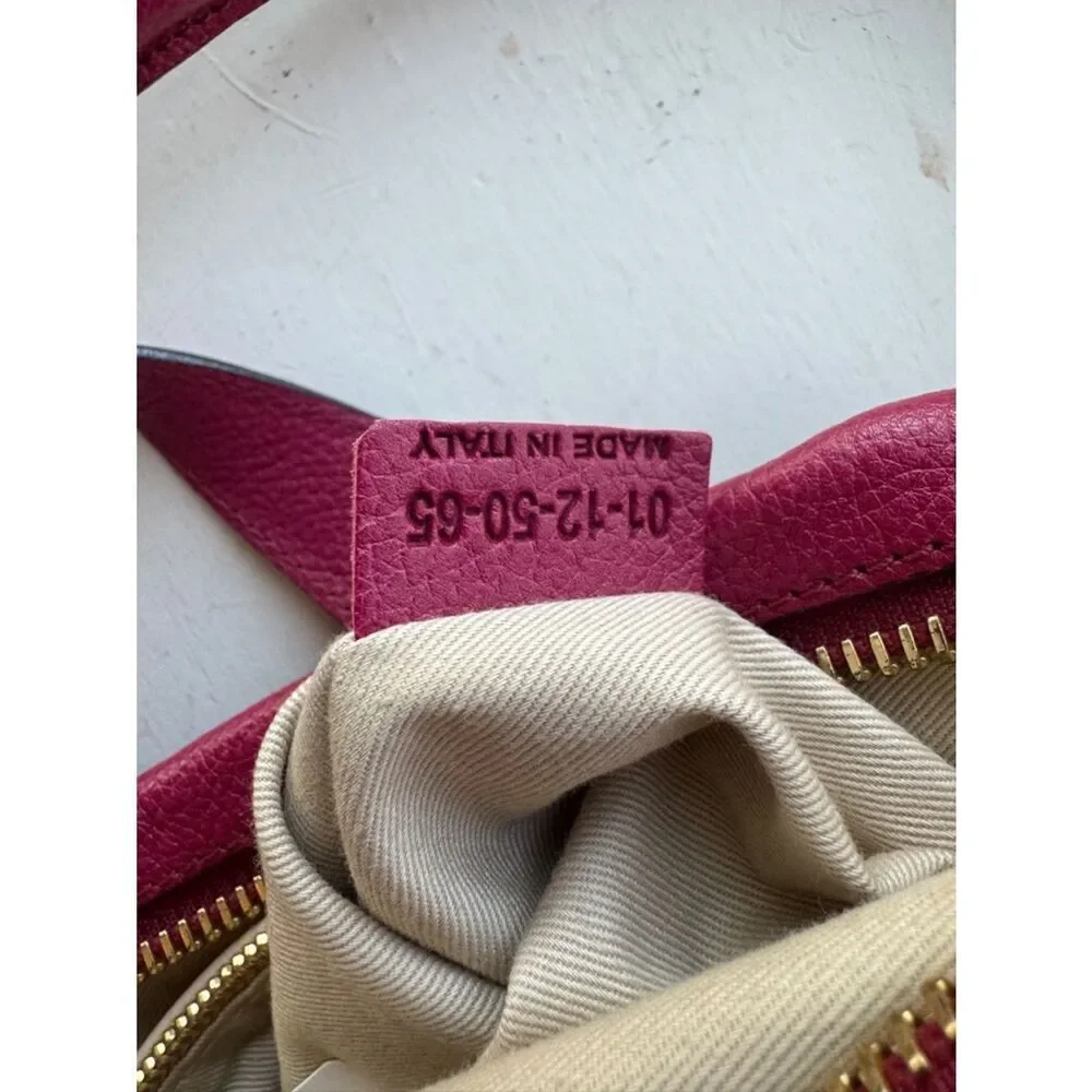 Chloe Fuchsia Pink Leather Medium Paraty 2way Satchel with Charm Auth